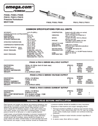Thumbnail of document Manual - PX605-100GI General Purpose Pres. Transducers w/Adjustable Zero & Span